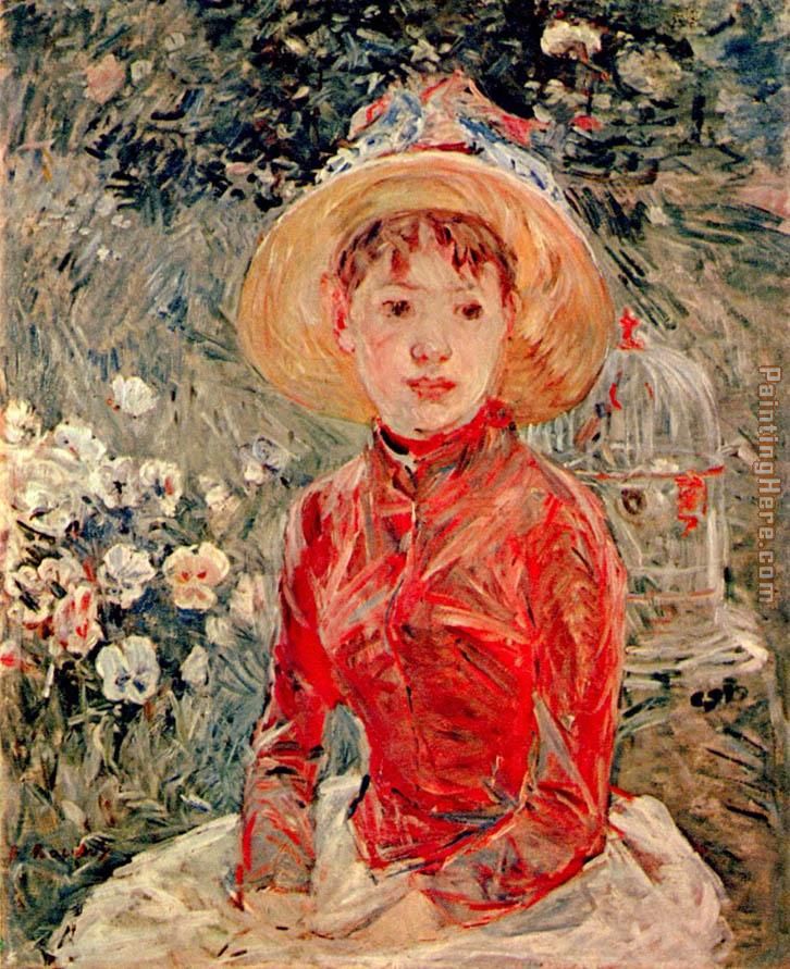 Young Girl with Cage painting - Berthe Morisot Young Girl with Cage art painting